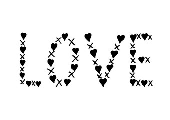 Love Word Deco Poster Black White
