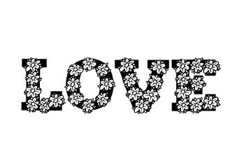 Love Word Deco Poster Black White