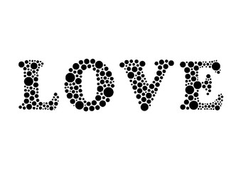 Love Word Deco Poster Black White