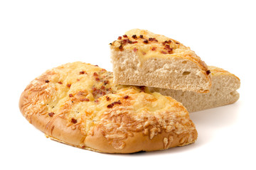 Fladenbrot mit Schinken und Käse