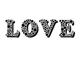 Love Word Deco Poster Black White
