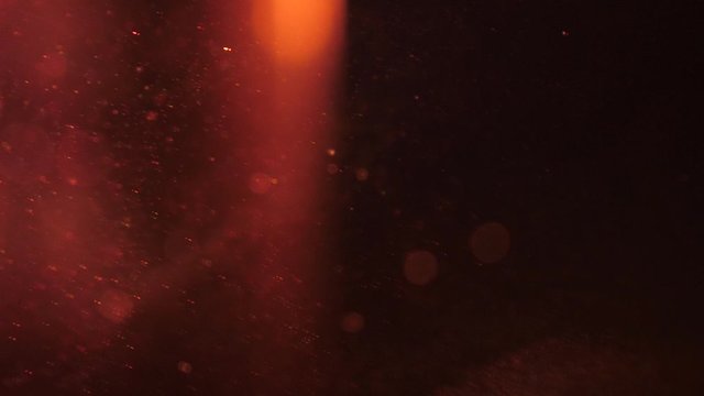 Abstract warm bokeh background with floating particles.