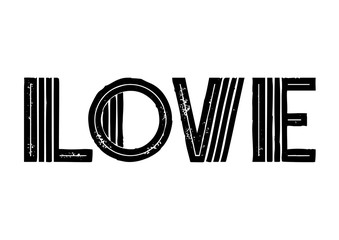 Love Word Deco Poster Black White