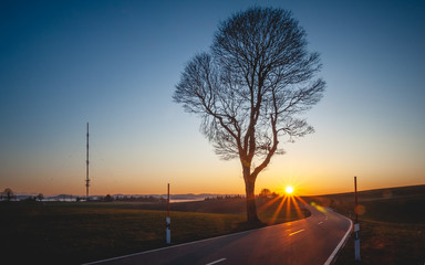 Sonnenuntergang bei Bergalingen