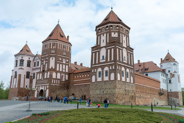 Belarus. Mir castle. The walls and towers of the castle
