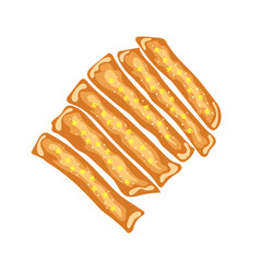 Cheese bread sticks. Flour edible food. Hand-drawn design. Vector editable illustration