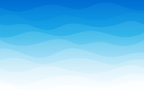 Blue ocean sea wave abstract lines vector background illustration