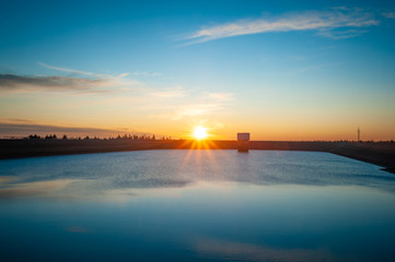 Sonnenuntergang &uuml;ber dem Hornbergbecken