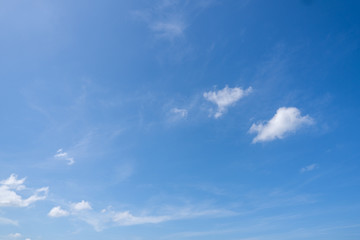 Blue sky with a little white cloud background