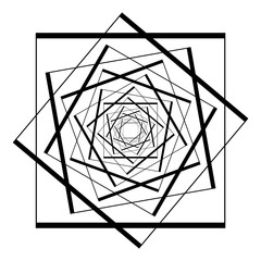 Abstract 3D background with simple geometric figure. Rotated square stylized design elements isolated on white. Vector