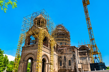 Fototapeta premium Mother Cathedral of Holy Etchmiadzin under restauration. Armenia