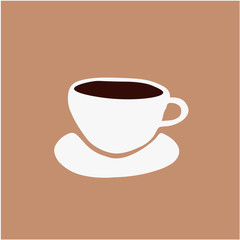 Abstract minimalist cup of coffee illustration.