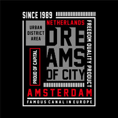 Amsterdam t shirt design graphic typography vector illustration