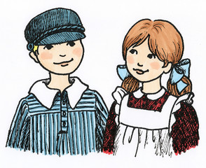 Boy an girl about 1900