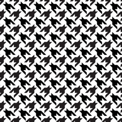 Houndstooth Vector Seamless Pattern. Black and White Abstract Background.