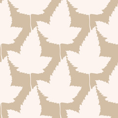 Fototapeta na wymiar Seamless pattern with geometric maple leaves. Simple autumn leaves.