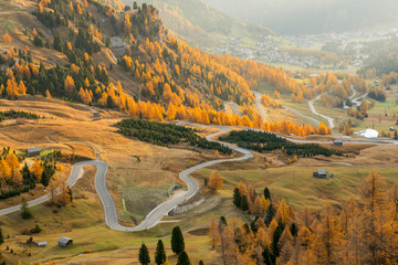 Beautiful mountains landscape during autumn