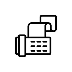 fax icon vector. Thin line sign. Isolated contour symbol illustration
