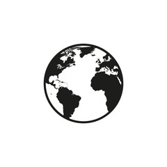 The icon of the globe. Simple vector illustration on white background
