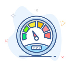 Vector speedometer outline icon.