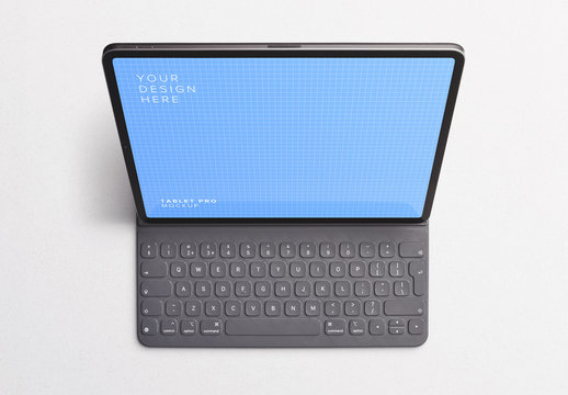 Tablet Pro with Keyboard Mockup