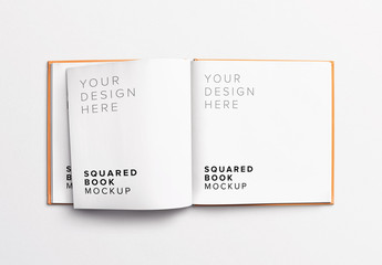 Open Square Book Mockup