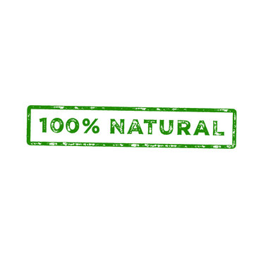 Vegan, Organic Green Vector Stamp Design. Bio, Eco Approved. 100% Natural. Isolated Graphic Element. Green Seal And Health Approved Stamp. Transparent Background 