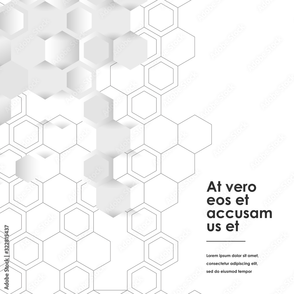 Poster Hexagons connect background and abstract science design. Vector illustration