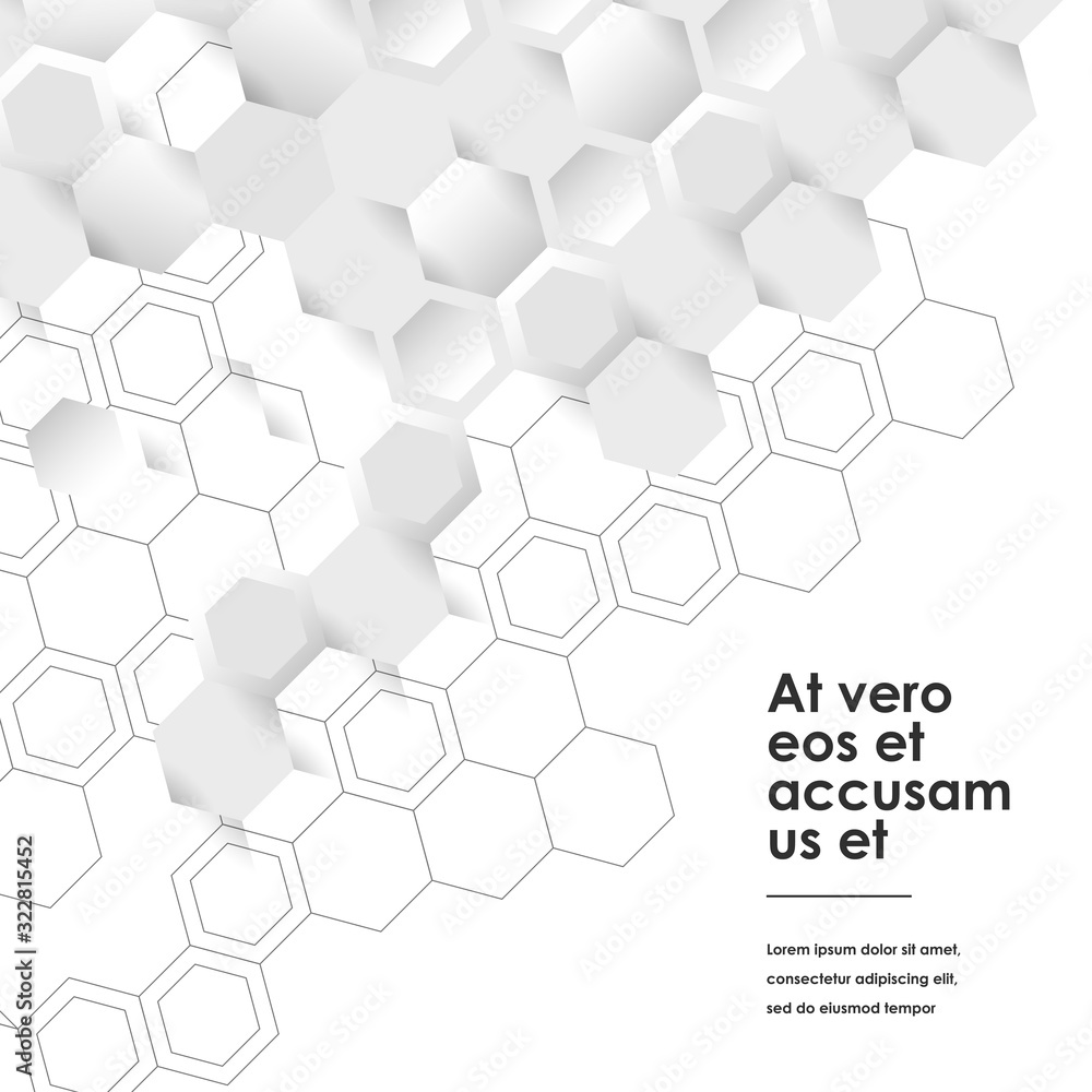 Poster Hexagons connect background and abstract science design. Vector illustration