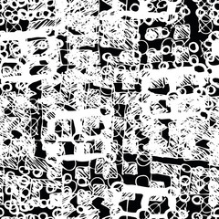 Black and white grunge seamless. Abstract repeating background. Monochrome pattern for fabric, wrapping paper