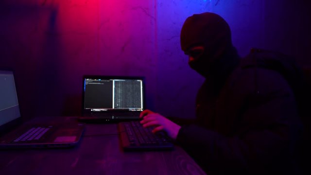 Cracker in a mask will break the computer. Theft of digital data