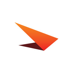 red arrow plane corner logo design