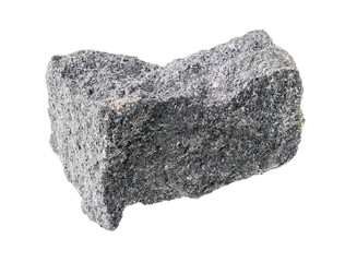 natural chromite rock cutout on white