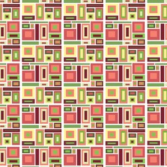 Seamless abstract pattern in yellow, red and green colors for plaid, fabric, textile, clothes, tablecloth and other things. Vector image.