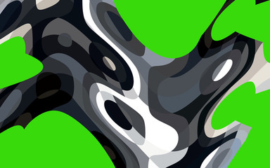 Green black and white abstract background