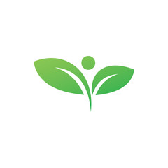 green nature people healthy logo design