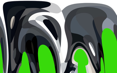 Black green gray shapes, abstract texture and backgroud