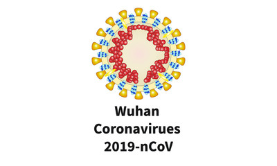 Wuhan Coronavirues 2019-nCoV Molecule visualization detailed representation medical Chinese virus.
