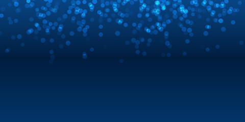 Dark blue white bokeh blur circle background