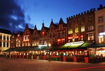 Markt - Market square in Bruges. Belgium