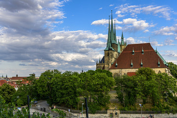Blick auf Erfurter Dom von der Zitadelle Petersberg