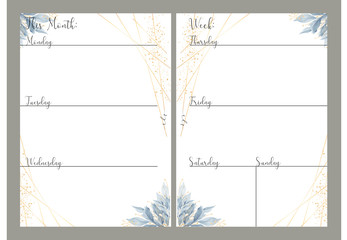 Weekly Planner Printable, Organize and schedule, Planner Template - obrazy, fototapety, plakaty