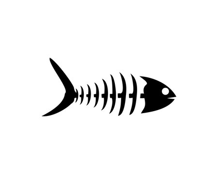 Skeleton fish logo