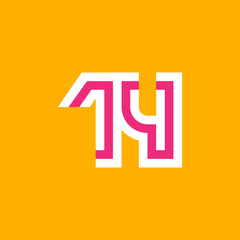 Number 14 vector icon design