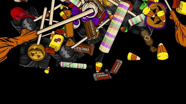 Halloween Candy Explosions Center Left Right Top Bottom Alpha Channel
