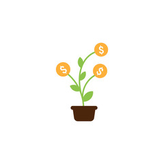 vector illustration of a profitable money tree