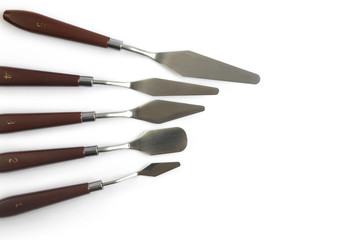 Stainless painting palette knife with wooden handle