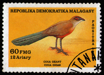 MADAGASCAR - CIRCA 1986: postal stamp 60 Malagasy franc printed by Republic of Madagascar, shows...