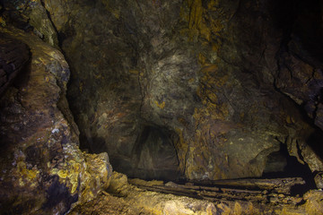 Old copper mine underground tunnel