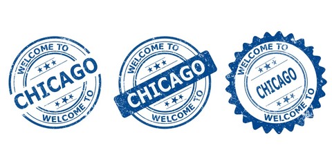 welcome to Chicago blue old stamp sale	